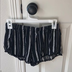 Tilly’s black and white striped shorts